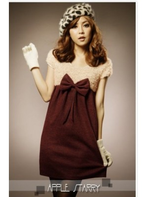 YC9355*Bow-Detailed Red Dress